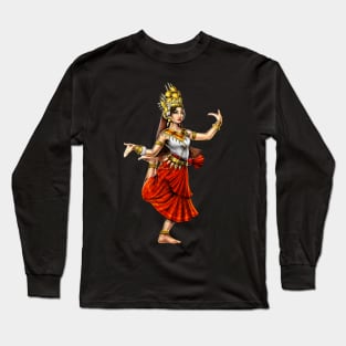 Khmer Cambodian Apsara Dancer Long Sleeve T-Shirt